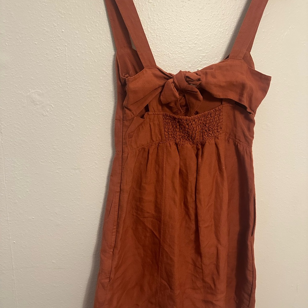 Maeve Rust Button-Front Mini Dress - Picture 5 of 7